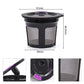Black reusable mesh coffee filter basket with size dimensions
