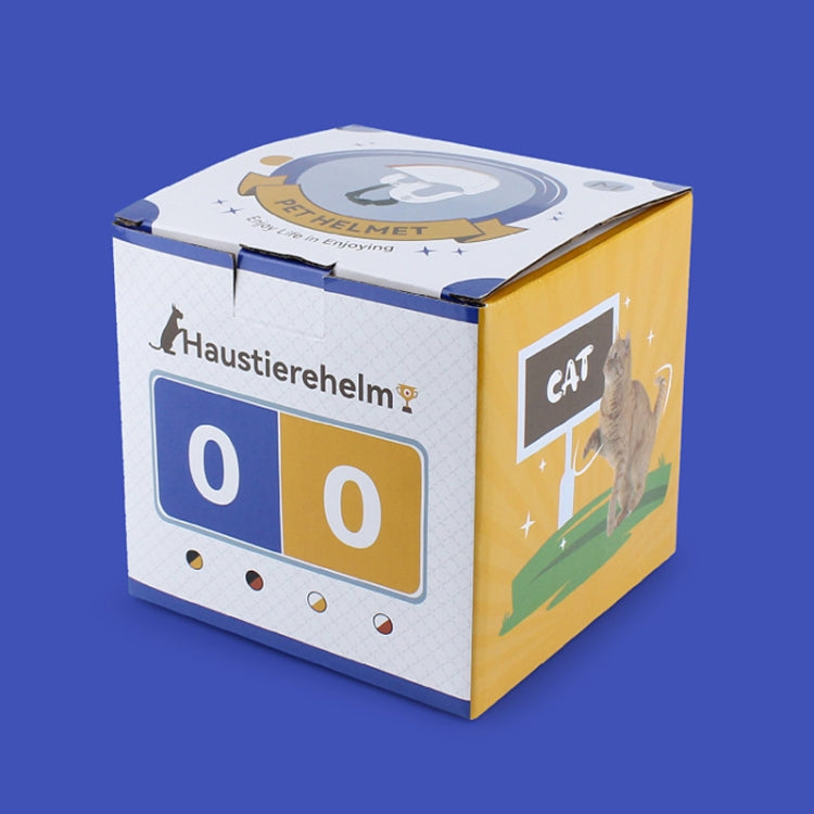 Pet helmet accessory box with illustrated cat and dog graphics