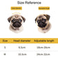 Pet helmet size reference chart showing S and M head diameter ranges