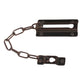 Dark bronze round door security chain lock latch with mounting plates and links