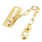 Gold round door security chain lock latch with mounting plate and linked chain