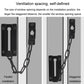 Black square security door chain lock with metal plates and anti-theft chain latch