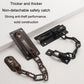 Security door chain lock set with bronze and black square plates and steel chain