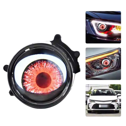 3-inch LED demon eye light module with black housing and glowing circular lens