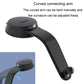 Car tablet holder with curved connecting arm and round suction cup base