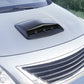 Black hood vent scoop insert with three raised intake fins on a car hood