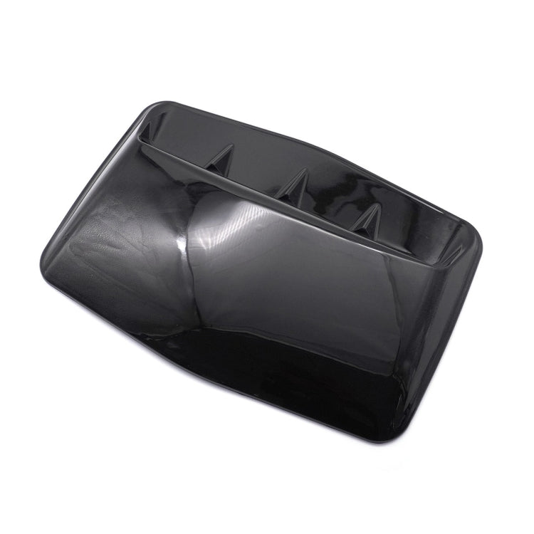 Glossy black hood air vent scoop cover with 3 raised fin openings