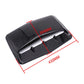Black hood vent scoop cover with 3 raised fins, shown with size lines