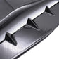 Close-up of glossy black hood vent scoop cover with three raised intake fins