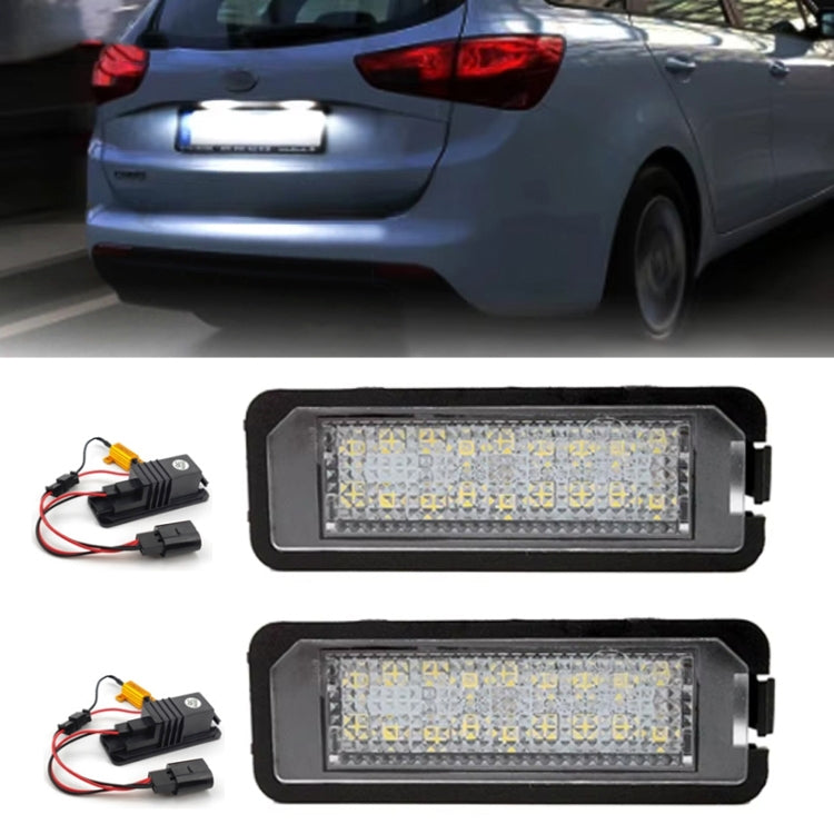 Pair of LED license plate lights with rectangular clear lens and wiring