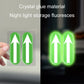 Luminous green up-arrow car sticker pair with bright night glow effect