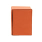 Orange textured photo storage box with stitched edges and top cover