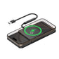 Wireless car charger pad with anti-slip texture, phone charging with green ring icon