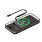 Wireless car charger pad kit with charging pad and cable, green charging ring on phone