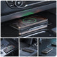 Universal car wireless charger with anti-slip mat, phone on Qi charging pad