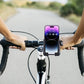Handlebar phone holder with smartphone clipped in front for navigation