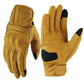 Motorcycle riding gloves in yellow with full fingers and an adjustable wrist cuff