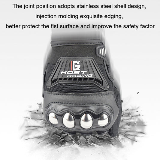 Black glove with GHOST RACING logo and molded knuckle protection pads