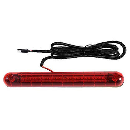 Red LED high-mounted brake light with black wiring harness