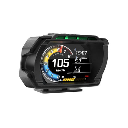 HUD LCD speedometer display, black housing, shows 105 km/h and mileage