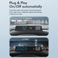 Black head-up display meter mounted on dashboard with daylight and night readings