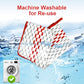 Machine-washable microfiber mop refill pad, white with red pattern, water-ready for cleaning