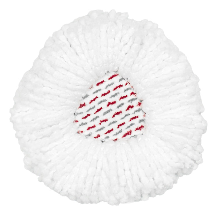 Microfiber spin mop replacement pad, white with red striped center