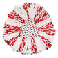 Microfiber spin mop replacement pad, white with red striped microfiber loops
