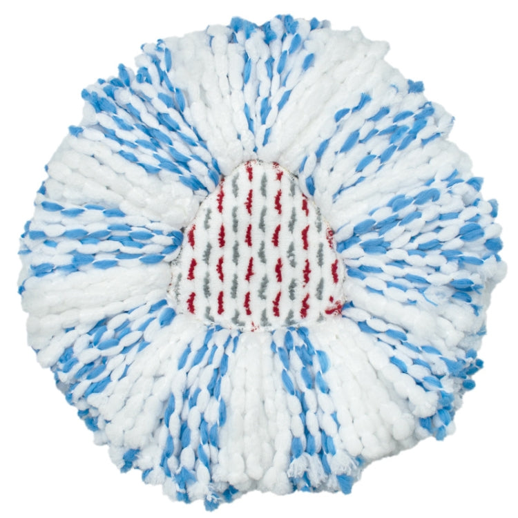 Microfiber spin mop replacement pad, white with blue striped microfiber loops