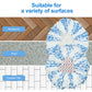 Microfiber spin mop replacement pad, white with blue striped microfiber loops