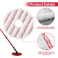 Round red-striped microfiber mop refill pad cover with textured pile detail and center hole