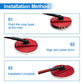 Round microfiber mop refill pad cover in use, shown during installation on mop head