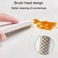 Manual cleaning scraper showing perforated brush head cleaning a stained countertop
