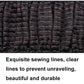 Close-up of black woven steering wheel cover fabric with red accent stitching