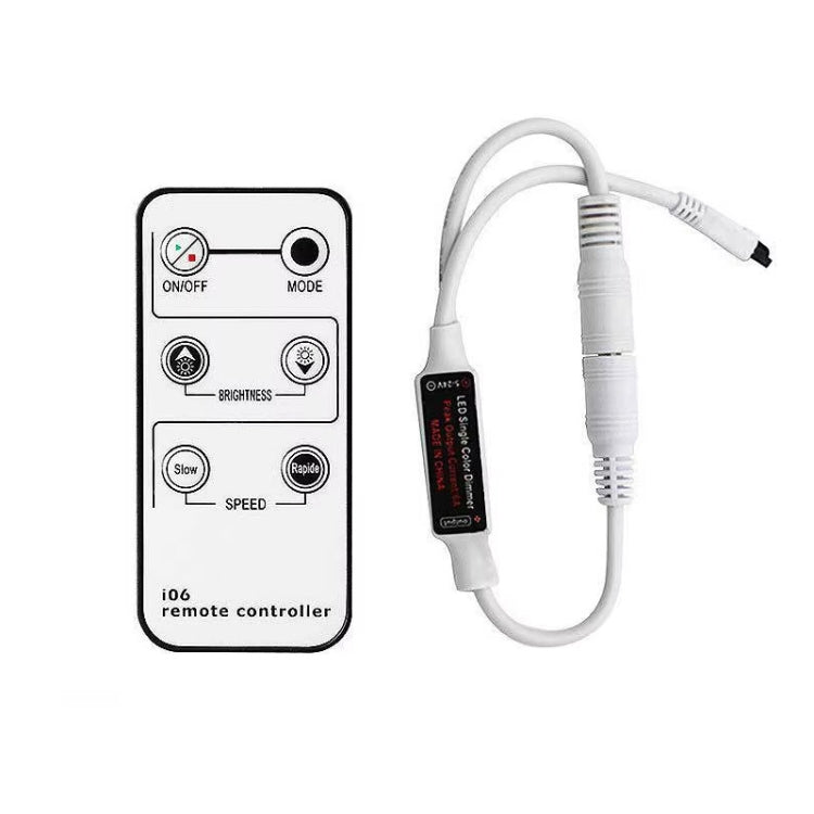 Infrared LED dimmer controller with remote handset and inline receiver module