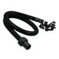 Black electric pump hose with connector fittings and quick-lock end pieces