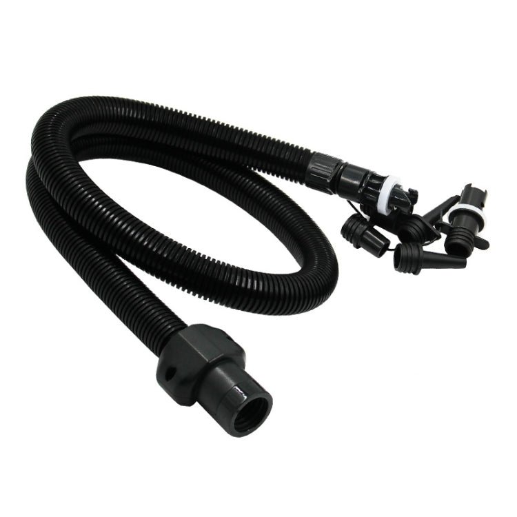 Black electric pump hose with connector fittings and quick-lock end pieces