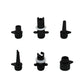Inflatable pump adapter nozzles set in black and gray connector caps