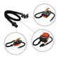 Electric air pump kit with orange pump unit and black coiled hose