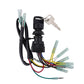 Yamaha outboard key switch assembly with keys, black mount, and colored wire leads