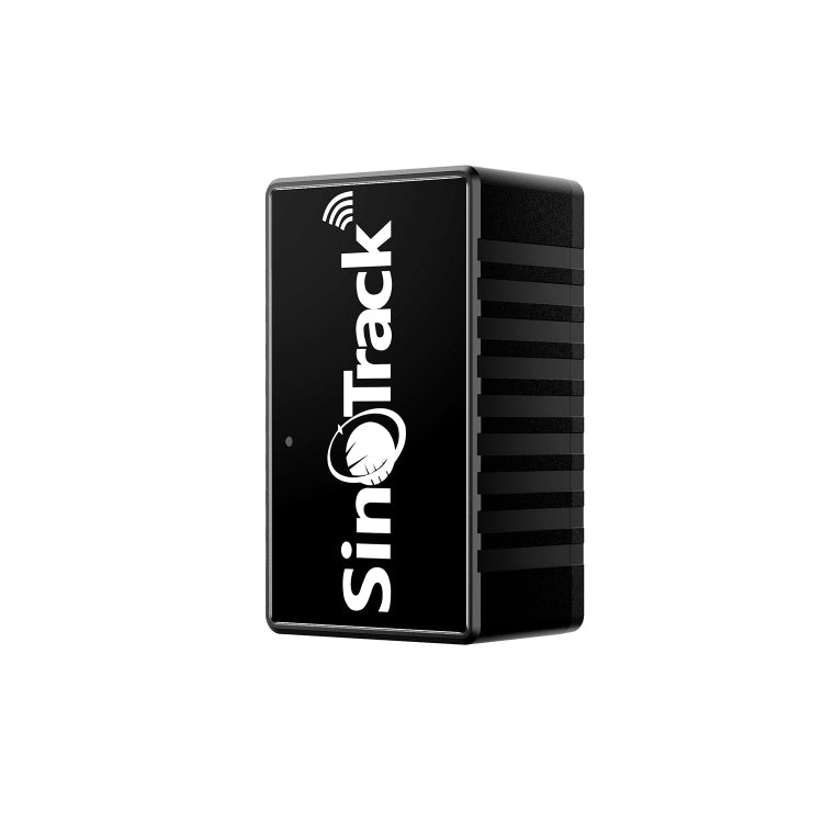 Black Sinotrack GPS wireless tracker with Wi-Fi icon, compact rectangular design