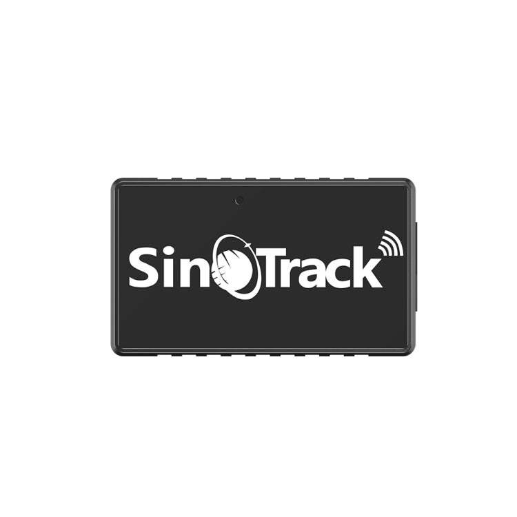 Black Sinotrack GPS tracker device with Sinotrack logo and signal icon