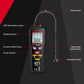 Brake fluid moisture tester with LED backlit display, buttons, and detection head