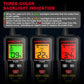 Brake fluid tester with three-color backlight indication and DOT brake selection buttons
