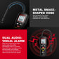 Brake fluid moisture tester with metal snake-shaped hose and digital screen