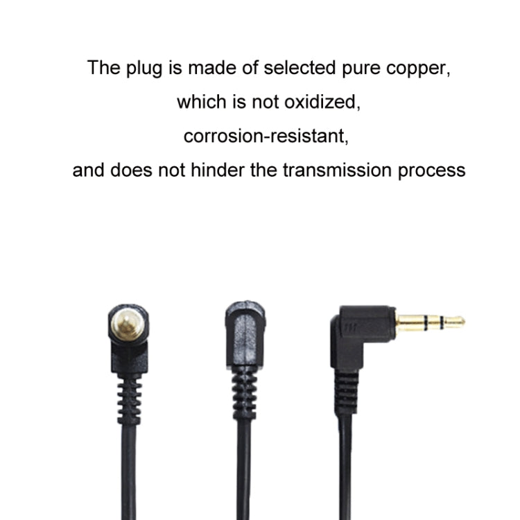 3.5mm stereo audio cable plug set with three connector views and gold tips
