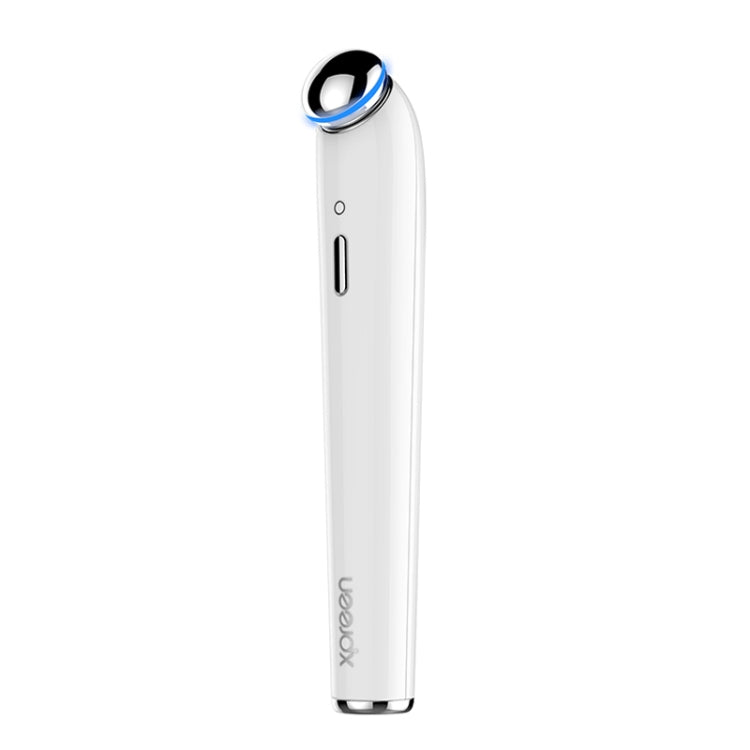 White eye massager essence introducer with circular blue light ring and single button