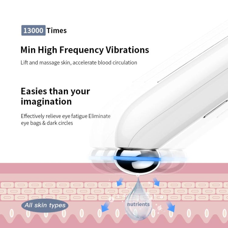 White eye massager wand with blue light head close-up