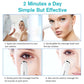 White eye massager wand gliding along the eye contour
