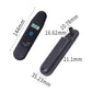 Digital tire pressure gauge with LCD display and nozzle, size diagram on black